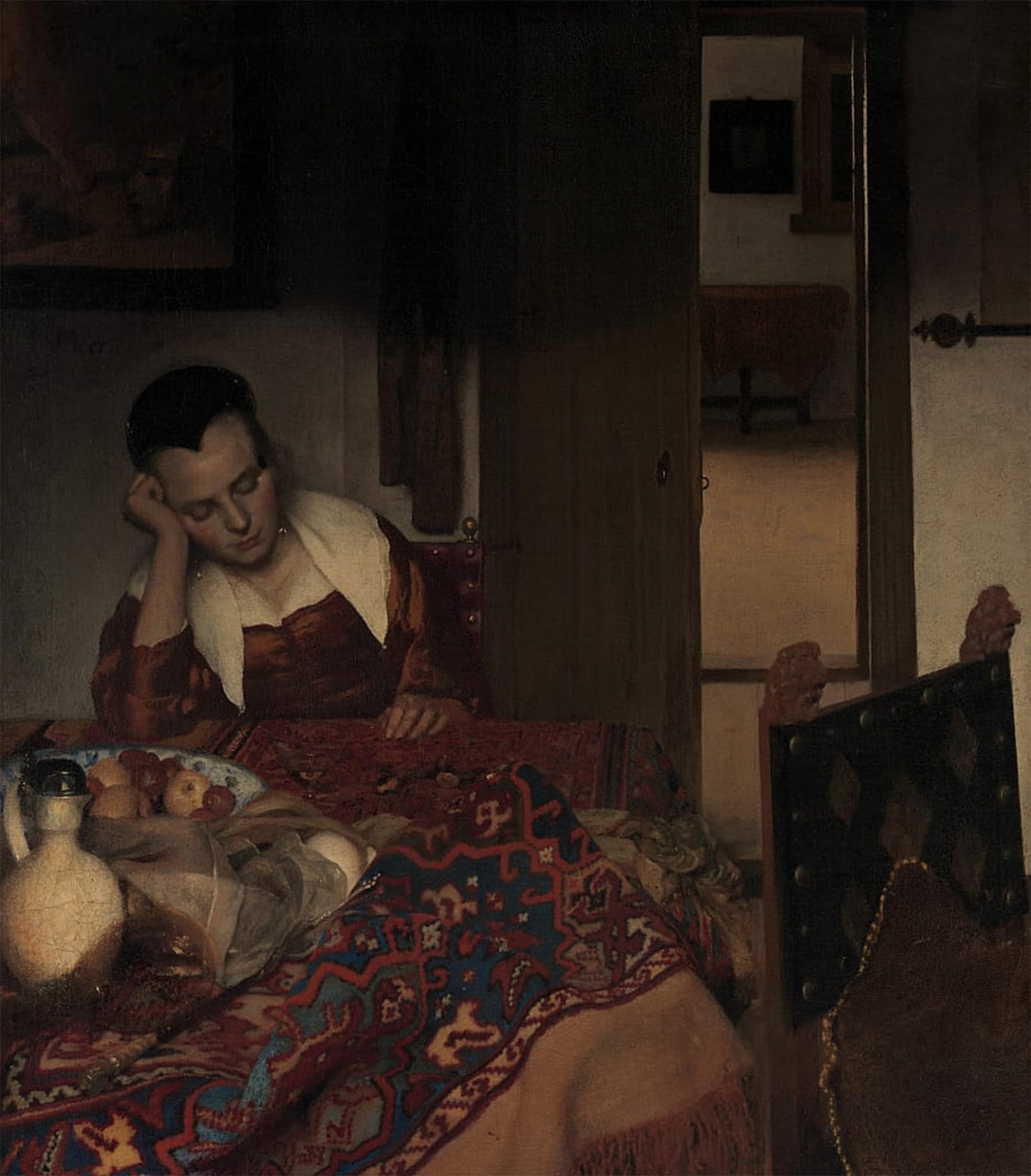 SERENDIPITP Vintage Picture Print on Canvas Wall Art Poster a Maid Asleep by Jan Vermeer Artwork Print Poster for Wall Decor 60x90cm