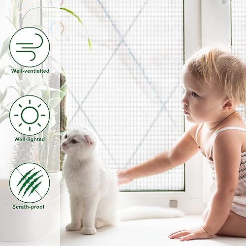 Miniatura 4 de Loboo Idea - Malla de fibra de vidrio de repuesto para ventana, malla de fibra de vidrio para ventana y puerta de almacén para patio y ventanas