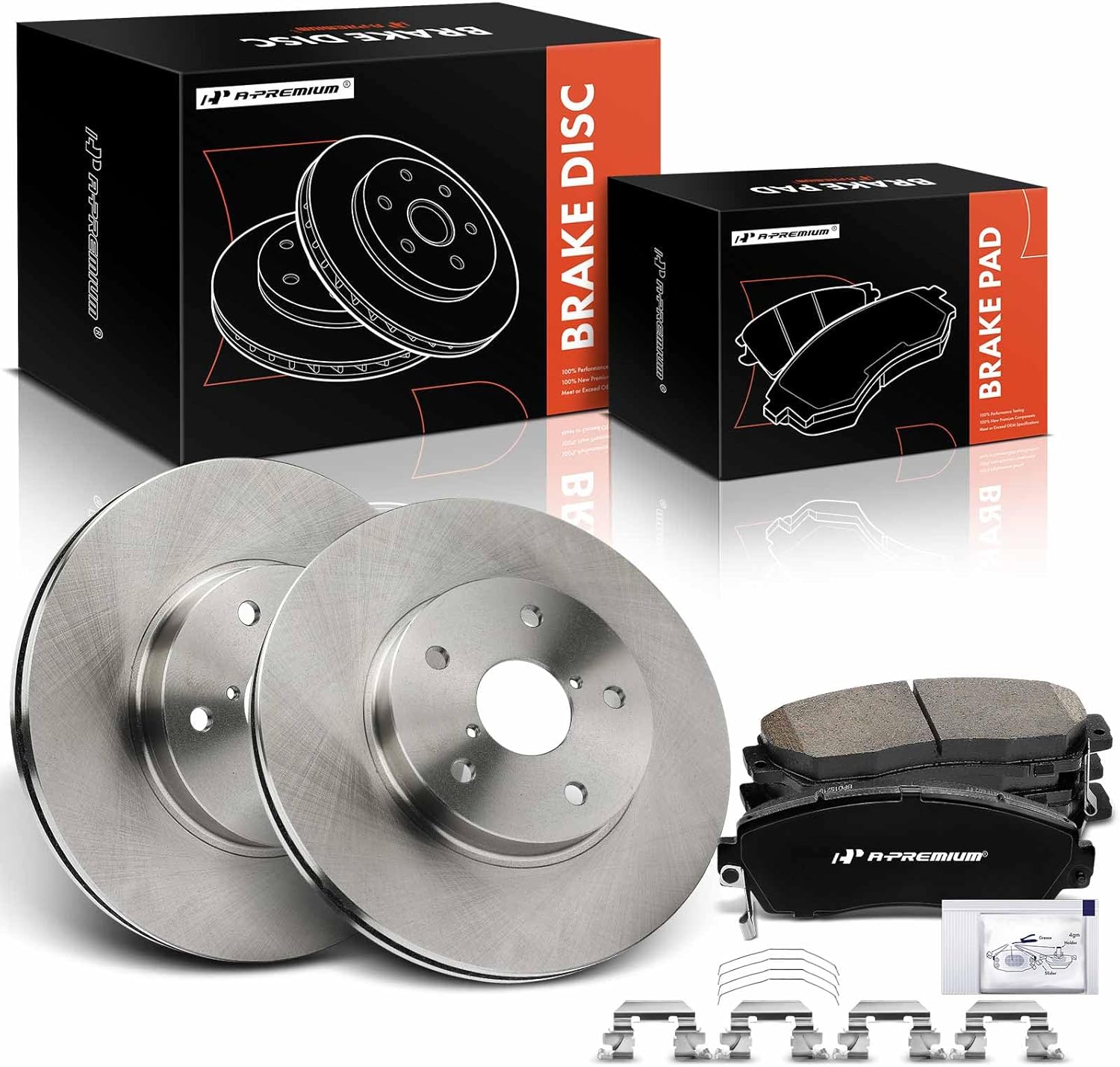 A-Premium 11.56 inch (293.5 mm) Front Vented Disc Brake Rotors + Ceramic Pads Kit Compatible with Select Subaru Models - Legacy 2016 2017 2018 2019, 6-PC Set