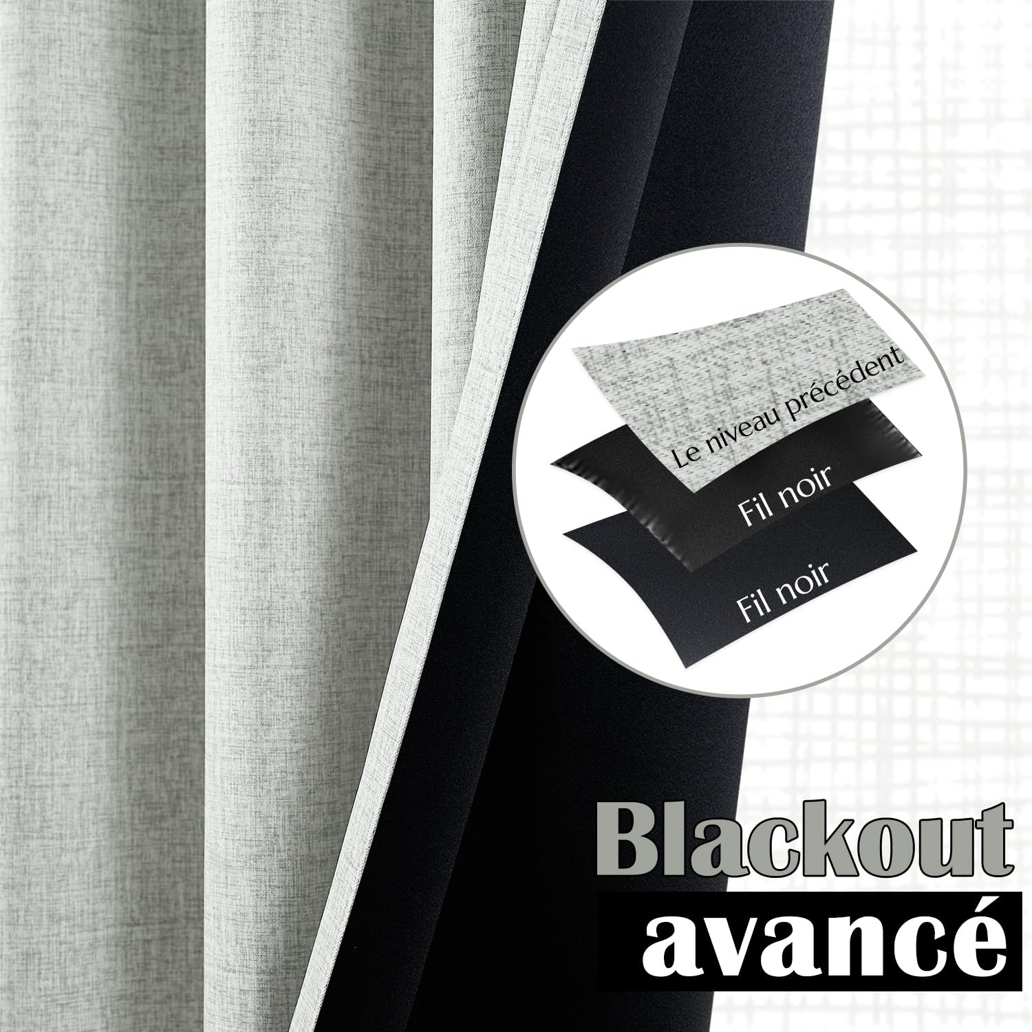 TOPICK Lot de 2 Rideau Occultant Thermiques Isolant Anti Froid et Chaleur Rideau Fenetre Opaque Draperies Intérieurs Gris Simple Durable pour Chambre à Coucher Salon Chambre Adulte 140 x 245cm (LxH) | Rideaux avec passe-tringle, rideaux pour salon, chambr