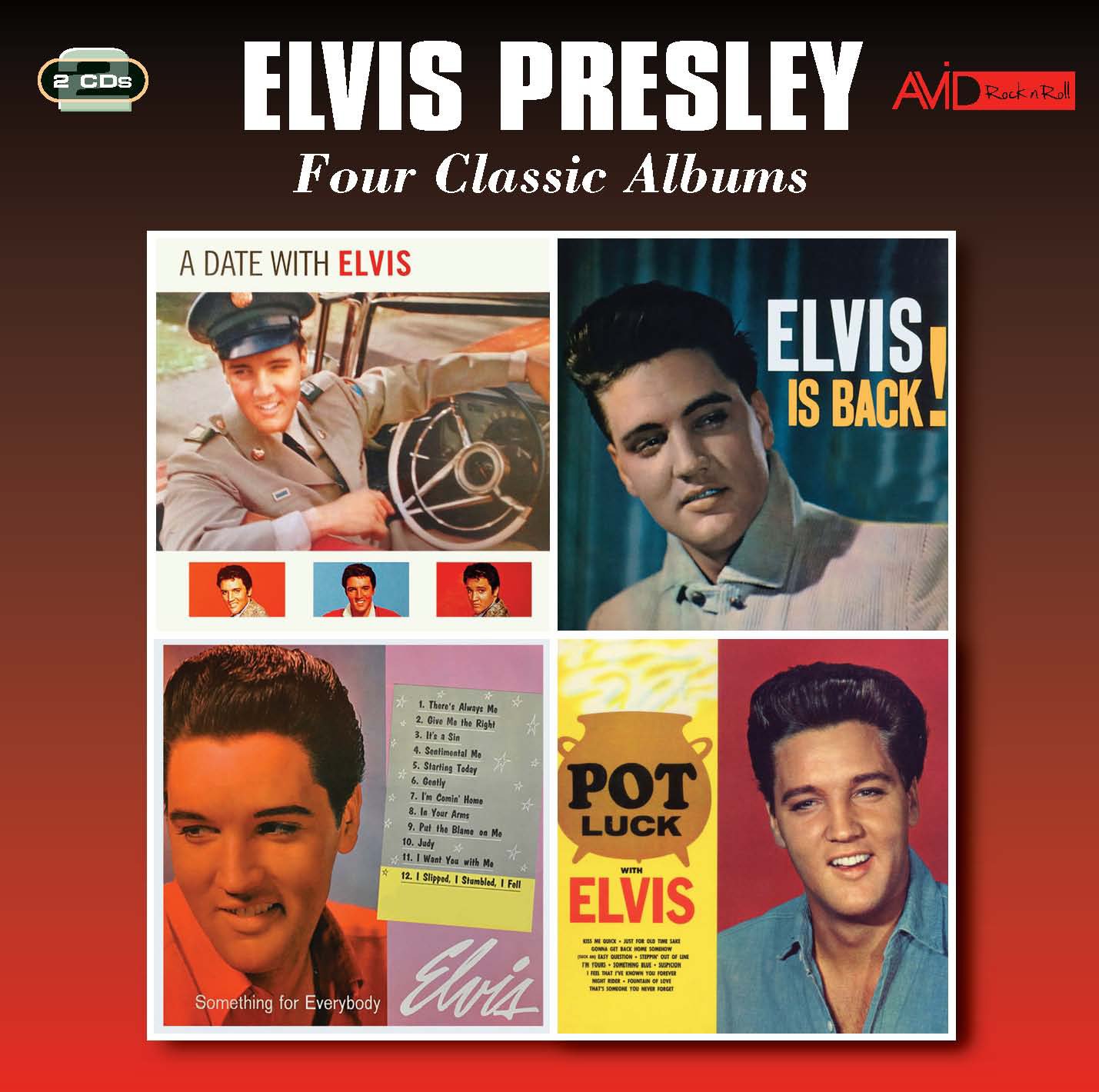 Elvis Presley Four Classic Albums 2-CD NEW SEALED A Date With/Is Back/Pot Luck+