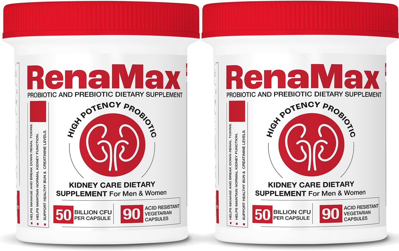 Capsule Kidney Restores & Kidney Care Supplement - Probiotic & Prebiotic Supplement to Support Normal Kidney Function - 50 Billion CFU per Capsule - Made in U.S.A (180 Caps (2 Pack))