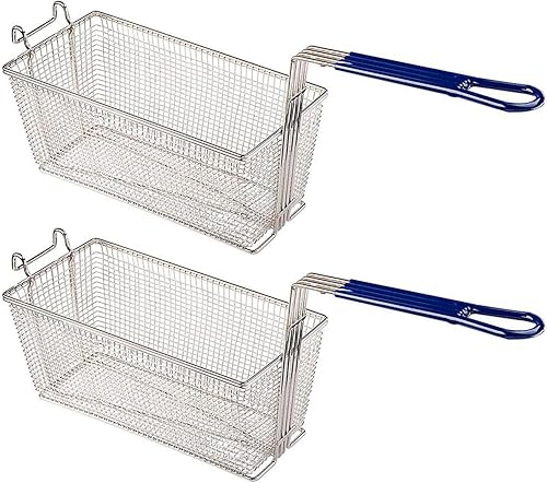 Cuisine Ready Cesta para freidora  Calidad premium  Paquete de 2  Hierro chapado resistente  13 14 pulgadas x 6 12 pulgadas x 6 pulgadas  Uso