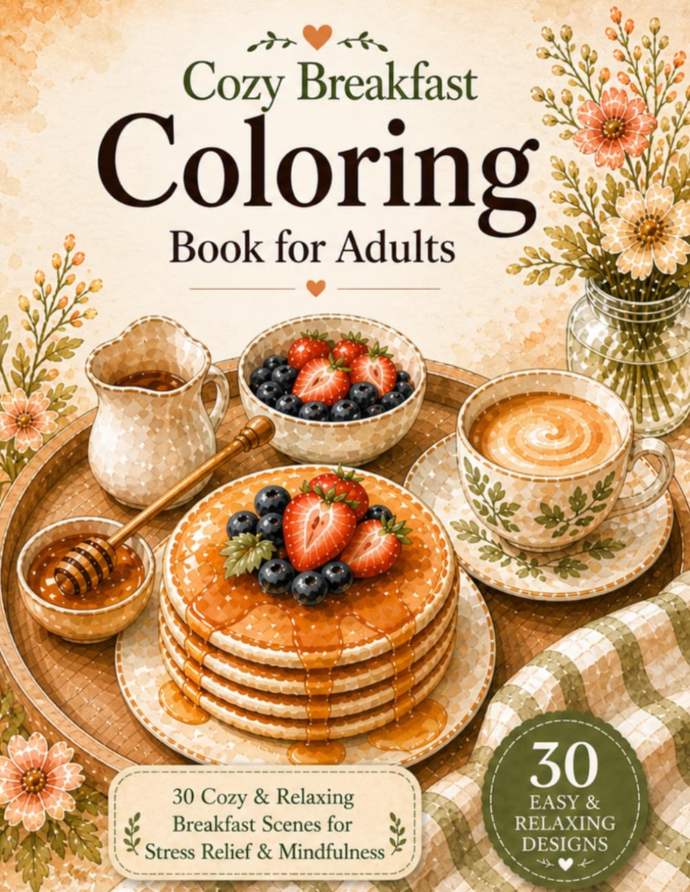 Cozy Breakfast Coloring Book for Adults: 30 Cozy & Relaxing Breakfast Scenes for Stress Relief & Mindfulness