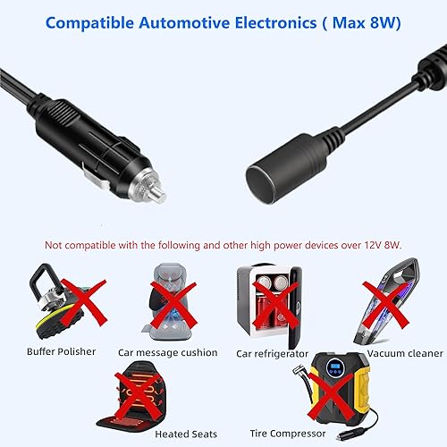 Miniatura 5 de Cable de alimentación USB A macho a 12 V 8 W, adaptador de enchufe para encendedor de cigarrillos de automóvil, cable convertidor de enchufe para