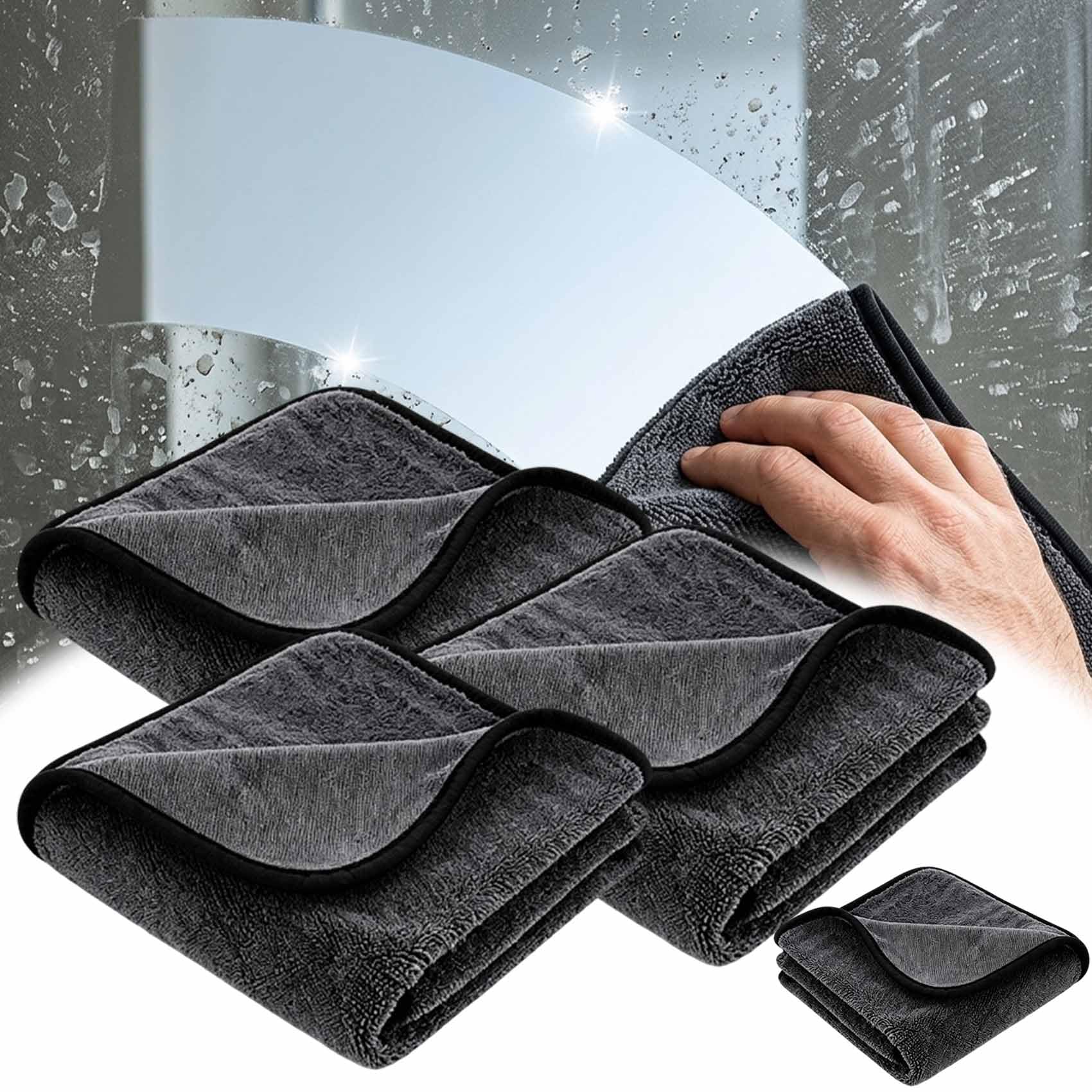 Miroclean - Panno in microfibra XXL, 40x60 cm 8 volte ultra-assorbente e anti-pelucchi, dì addio a calcare ostinato e superfici sporche bagno, finestre, pareti, rubinetteria e auto (3PCS)