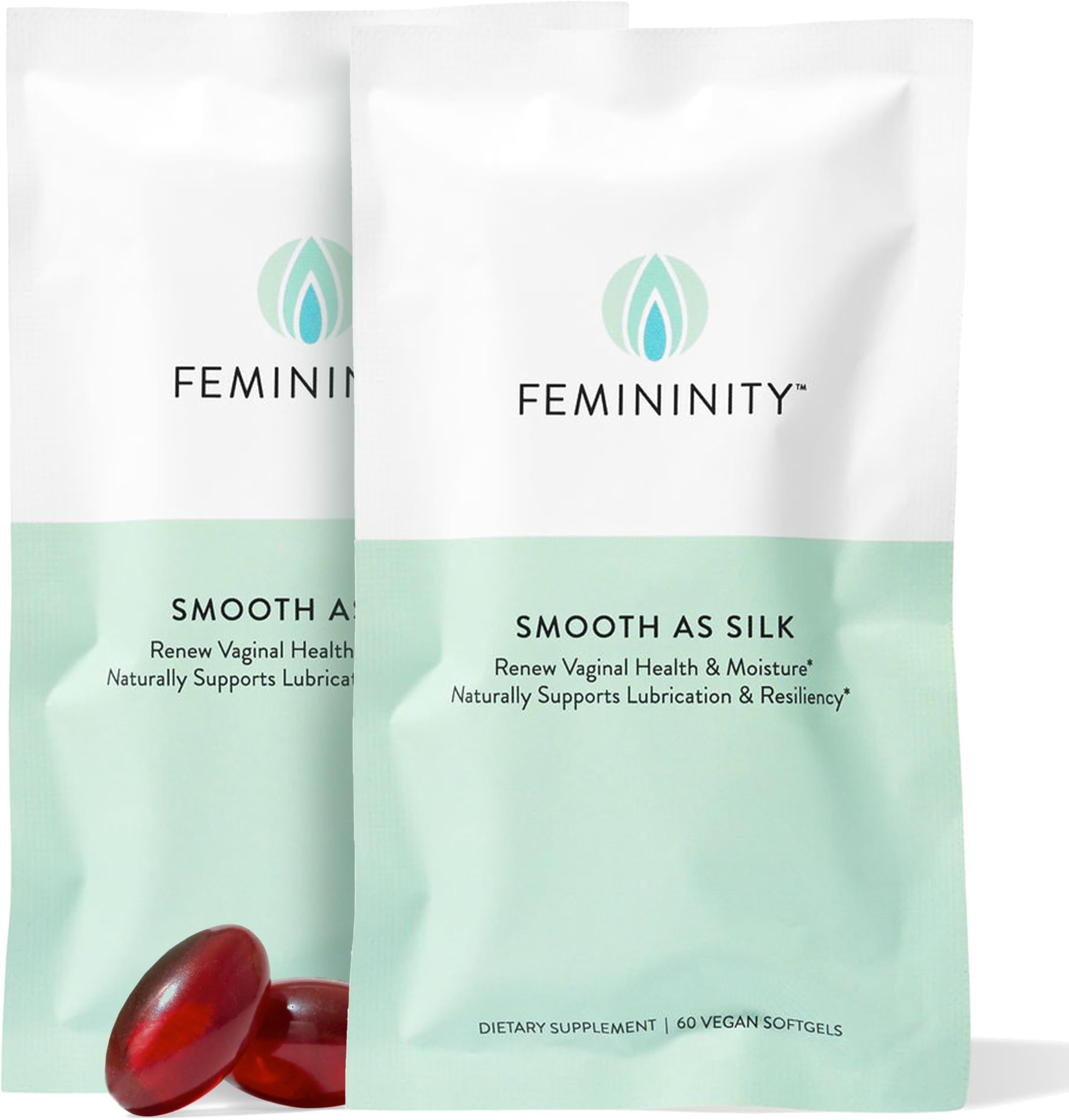 Femininity Smooth as Silk 60-Day Refill for Vaginal Dryness (120 Softgels) – Sea Buckthorn Oil with 365mg Omega 7 + Omega 3 and Omega 9