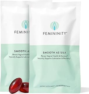 Femininity Smooth as Silk 60-Day Refill for Vaginal Dryness (120 Softgels) – Sea Buckthorn Oil with 365mg Omega 7 + Omega 3 and Omega 9