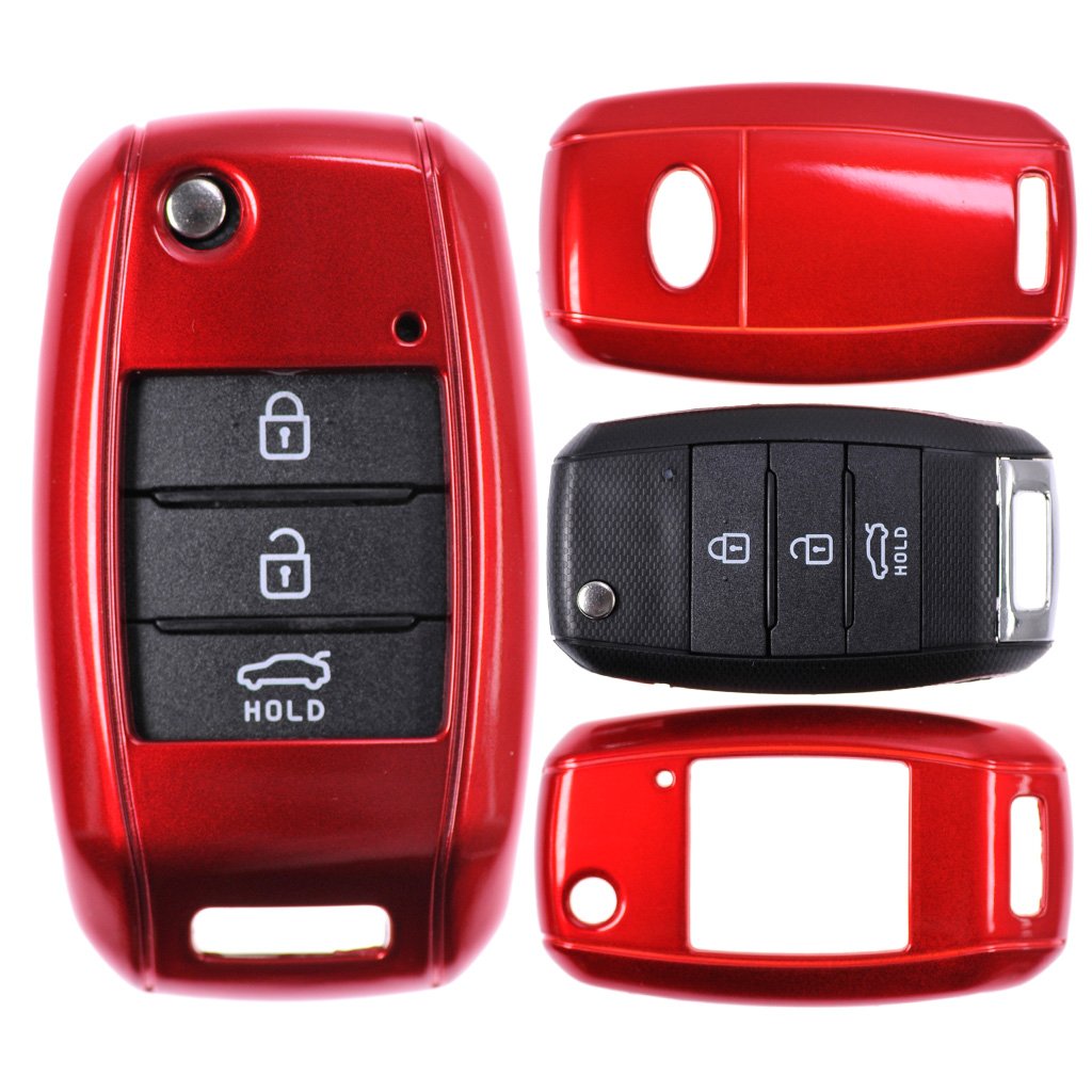 angWany Chiave Auto Shell Telecoando Pieghevole Caso 3 Pulsanti per F
