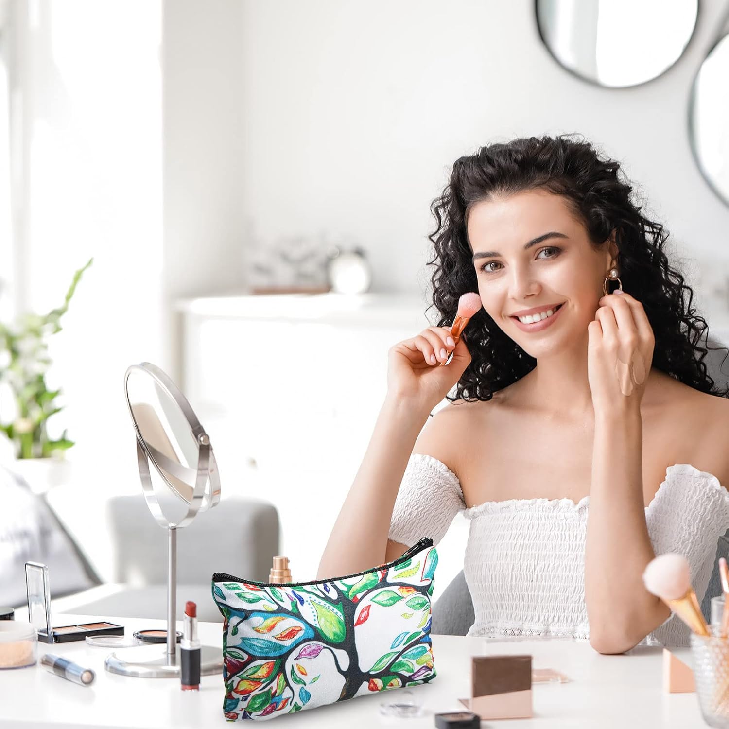 Reginary 20 Pieces Cosmetic Bag for Women, Roomy Makeup Bags with Zipper Toiletry Bag Pouch Travel Accessory Organizer Gifts, 7 x 4.3 Inches(Summer) - Image 4