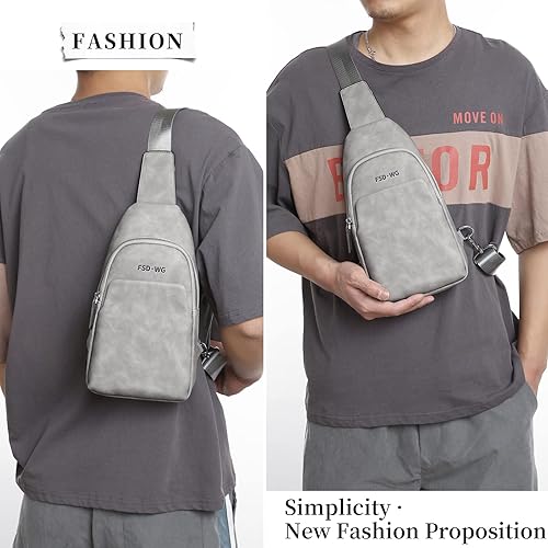 Miniatura 2 de FSD.WG Mochila bandolera para hombre, bolsa de pecho, bolsa de hombro, bolsa de viaje para hombres con resistente al agua