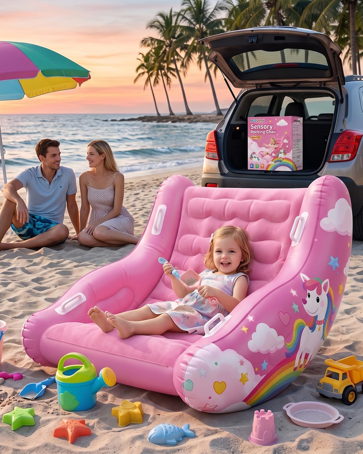 Inflatable Sensory Rocking Chair for Kids 3-12