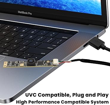 8MP 30fps USB 2.0 Camera Module, HFOV 64 Degree Lens with Built-in Microphone, Plug and Play for 3D Printer, Lightburn, Windows, Linux, Android, Mac OS
