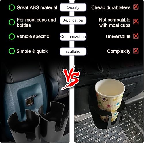 Miniatura 5 de LUWU Ford Maverick - Organizador expansor para portavasos - Accesorios Maverick 2022-2025 Portavasos delantero 2 en 1,Portavasos trasero 2 en