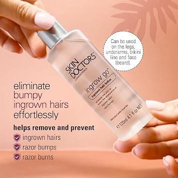 Skin Doctors Ingrow Go Lotion | Ingrown Hair Treatment | Reduces Razor Burns & Bumps I Use on Legs, Bikini Line, Underarm & face | 120ml (Pack of 3)