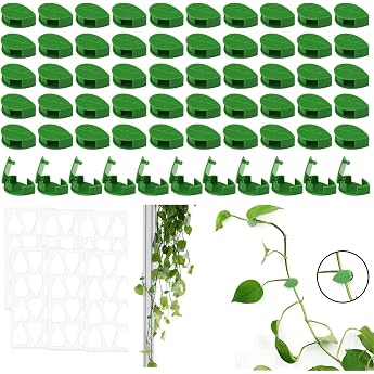 Yoosso Pack of 60 Plant Clips Wall Plant Clips Climbing Plants Green