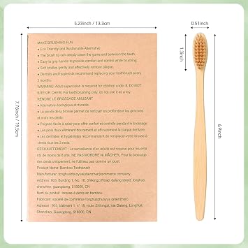 Daletu Bamboo Toothbrushes Soft Bristles 10 Pack, Biodegradable BPA Free Soft Bristles Toothbrushes for Adult, Eco-Friendly, Natural Wooden Organic Toothbrush