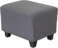 Vista 7 de KRFOONN Fundas otomanas elásticas rectangulares para reposapiés, cubiertas para taburete con estampado, funda otomana para taburete de pie