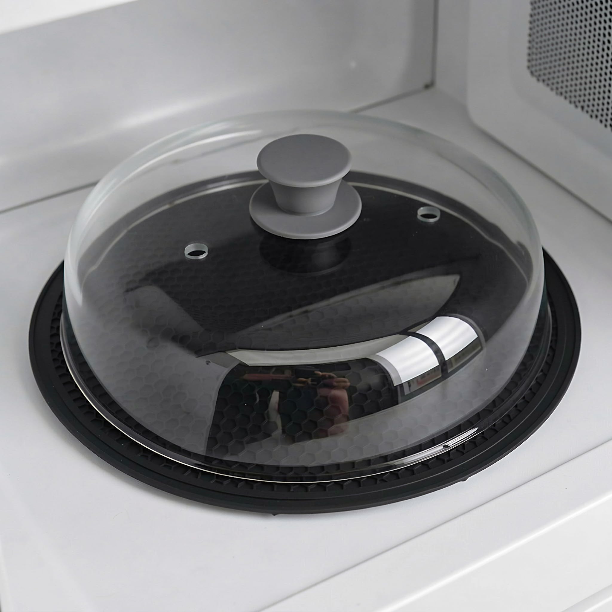 OUNONA Couvercle en verre pour micro-ondes et dessous de plat pour