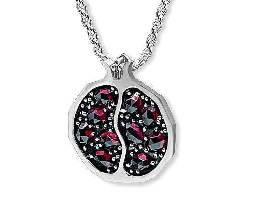 925 Silver Pomegranate Pendant Necklace 