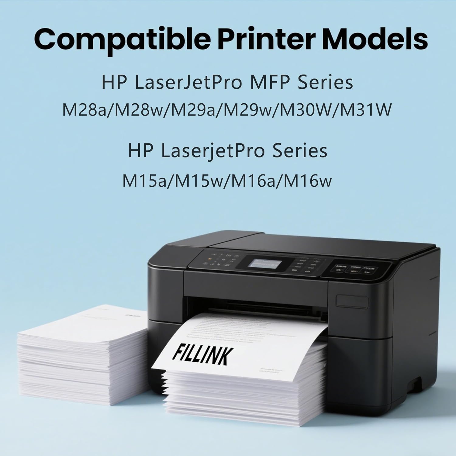 48A CF248A for HP 48A CF248A Toner Cartridge to use with Pro M31w M15w M29w MFP M28w M28a M29a M30w M15a M16a M16w Series Printer (Black, 2 Pack)