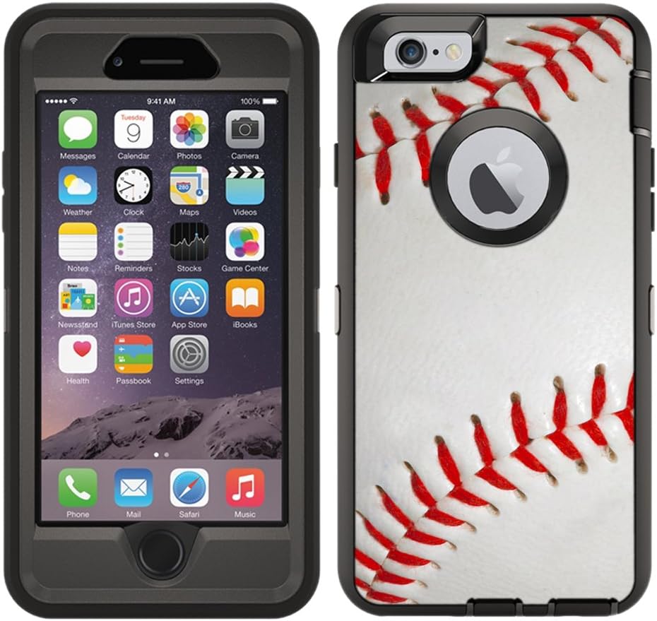 Teleskins Protective Designer Vinyl Skin Decals/Stickers Compatible with Otterbox Defender iPhone 6 Plus/iPhone 6S Plus Case -Baseball Design Patterns - only Skins and not Case