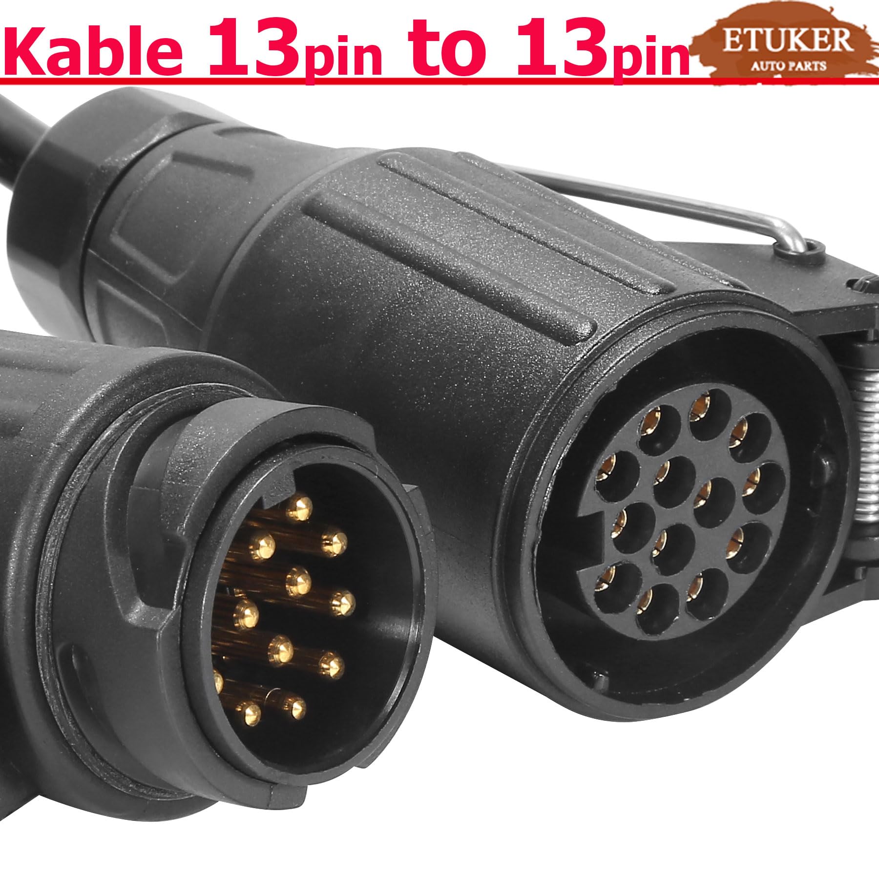 13broches Rallonge Remorque 2M 12v Spirale Câble d’Extension 13-13 Broches Rallonge Feu Electrique pour Remorque