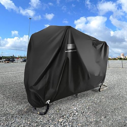Miniatura 6 de NEVERLAND Funda para motocicleta, cubierta negra impermeable para patineta al aire libre para todas las estaciones, funda de motocicleta con