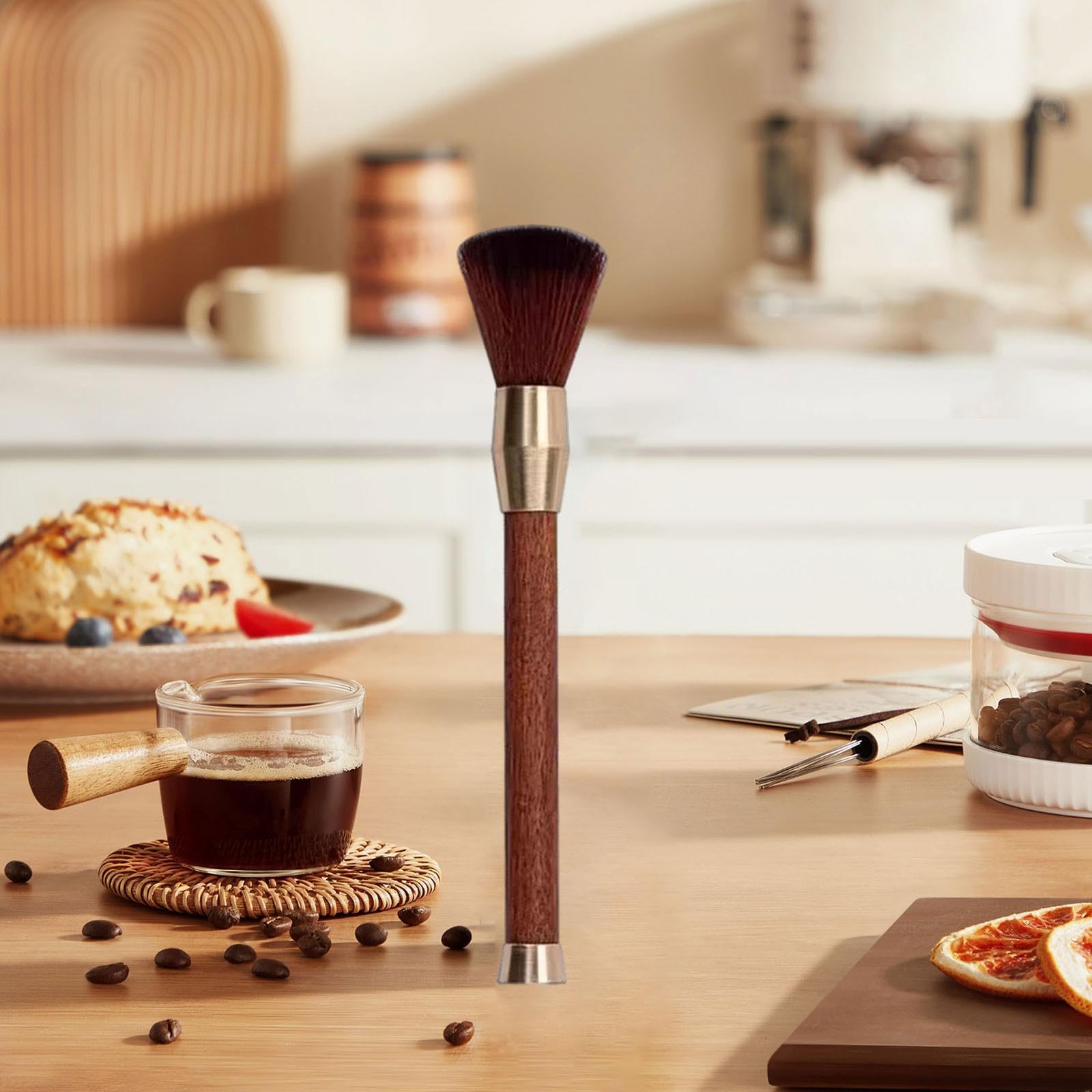 Spazzola Pulizia Macinacaffè Professionale con Manico Ergonomico in Legno per Pulire Fondi E Residui Adatta per Pulizia Macinacaffè E Macchina Espress, 4 pezzi