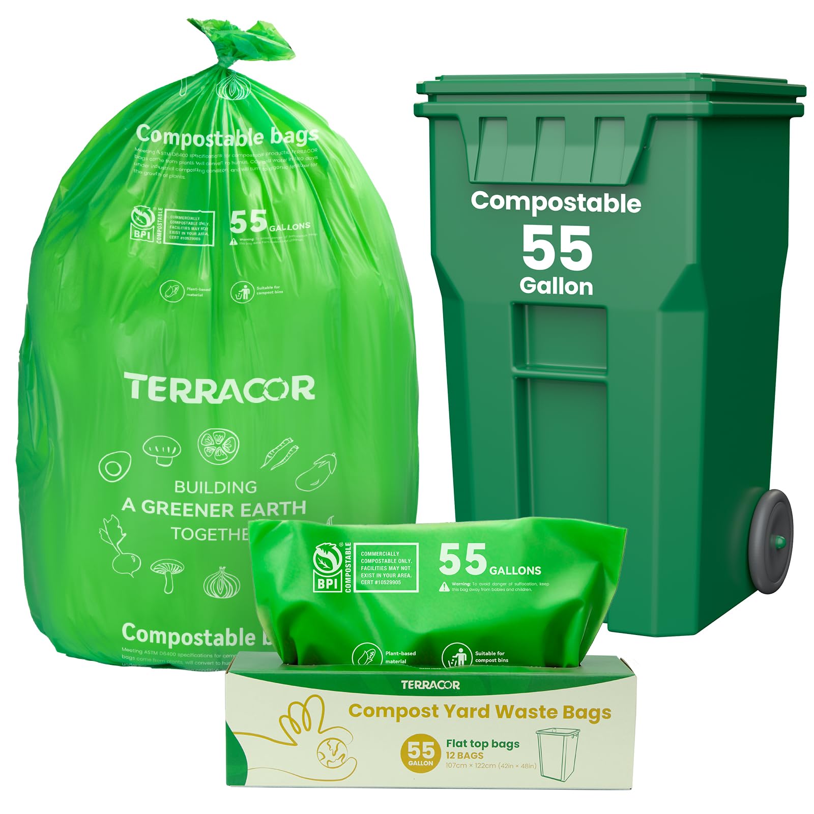 TerraCor 55-60 Gallon Compostable Trash Bags