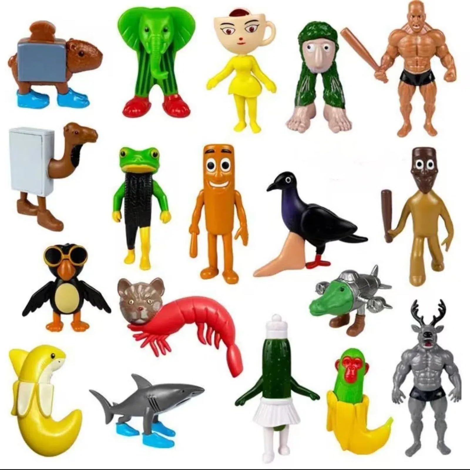 Italian Brainrot Figuren Set - 8 Lustige Tung Tung Tung Tung & Tralalero Figuren