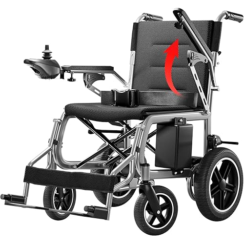HomyKing Electric Wheelchairs for Adults, Foldable Electric Wheelchair, Lightweight Travel Motorized Wheelchairs for Seniors, Compact Folding Power Wheelchair, Fold Portable Mobility Scooter