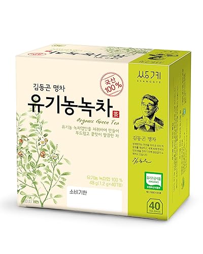 Ssanggye Té verde de 0.04 oz x 40, té de hoja verde puro tradicional de Corea, sabor suave y refrescante, café alternativo de una sola porción,