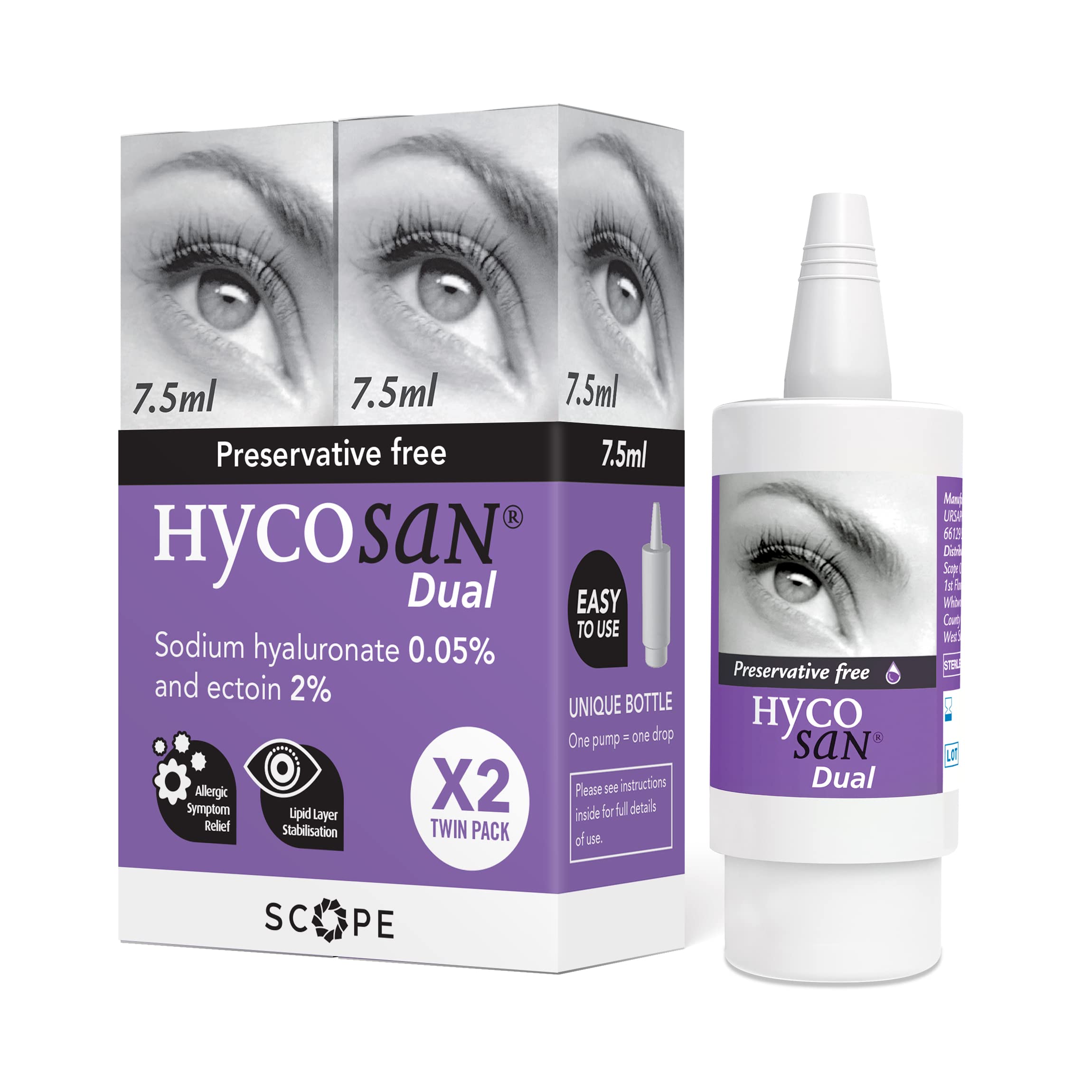 Buy Hycosan Dual Twin Pack Preservative Free Eyedrops 0.05 Sodium