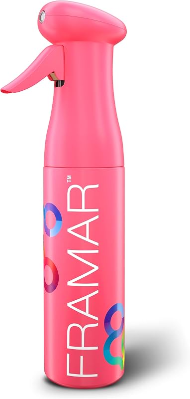 FRAMAR Frasco Pulverizador para Cabelos com Spray Contínuo, Rosa, 250 mL