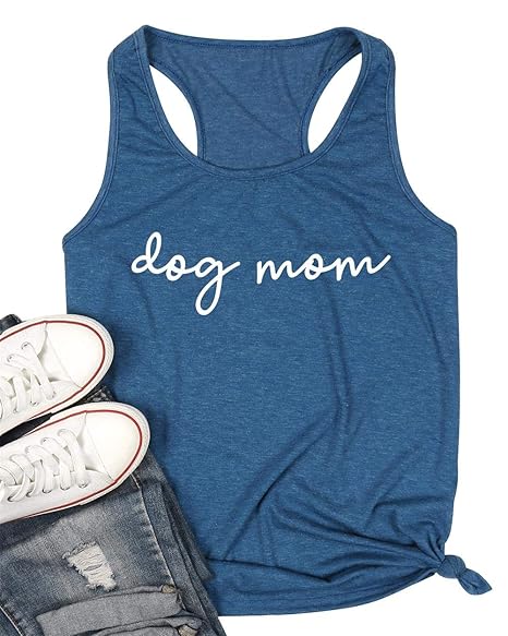 LUKYCILD Dog Mom Tank Top Dog Lover Gift Vest Top Women Dog Mom Casual Cute Funny Letter Print Shirt Top