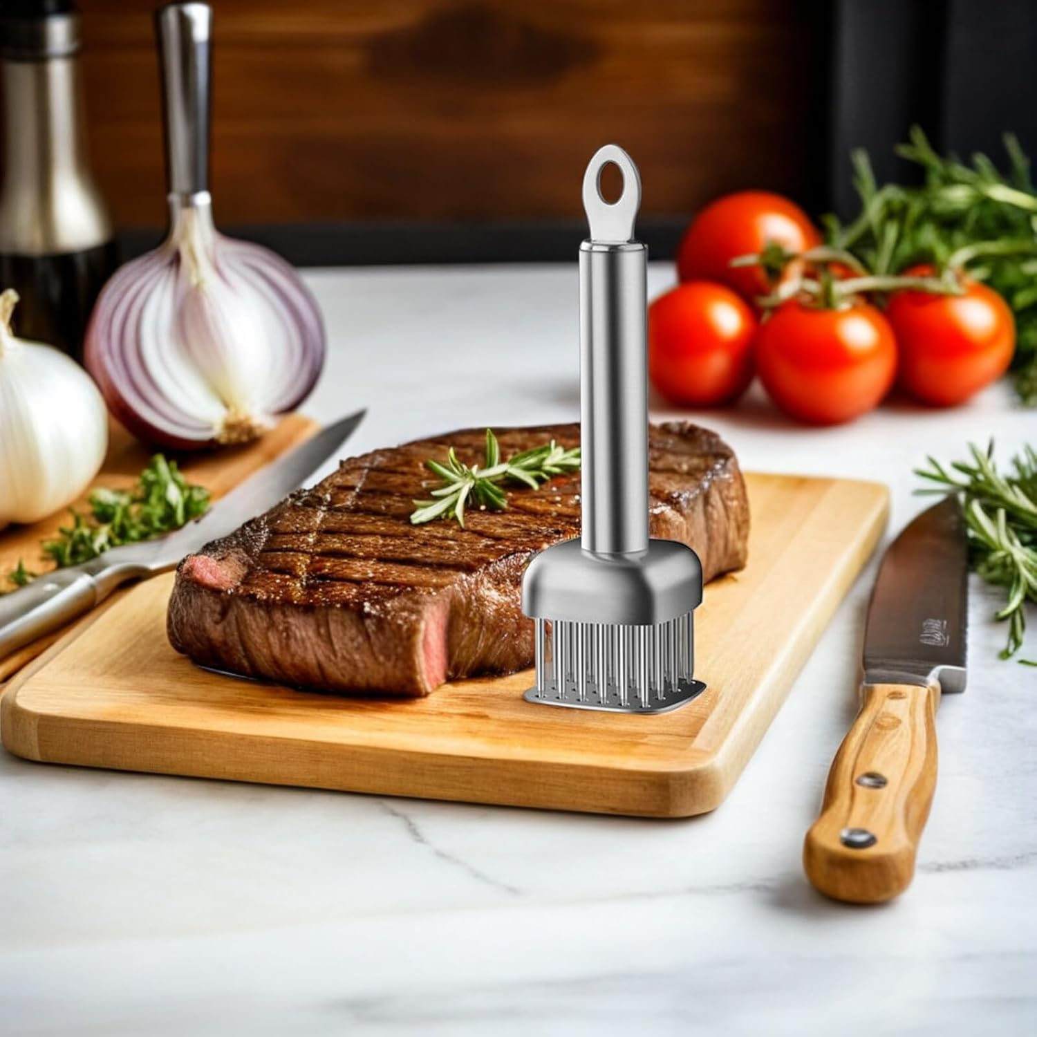 SUPVOX Meat Tenderizer Tool Stainless Steel 304 Needle Mallet for Beef Pork Chicken Kitchen Pounding Hammer Single Piece Kitchen Gadget for Meat Tenderizing
