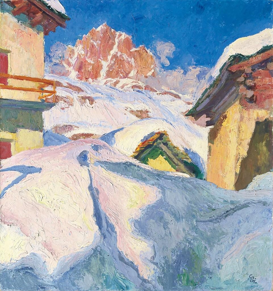 Tableau déco grand format Piz Lagrev pour mur vide