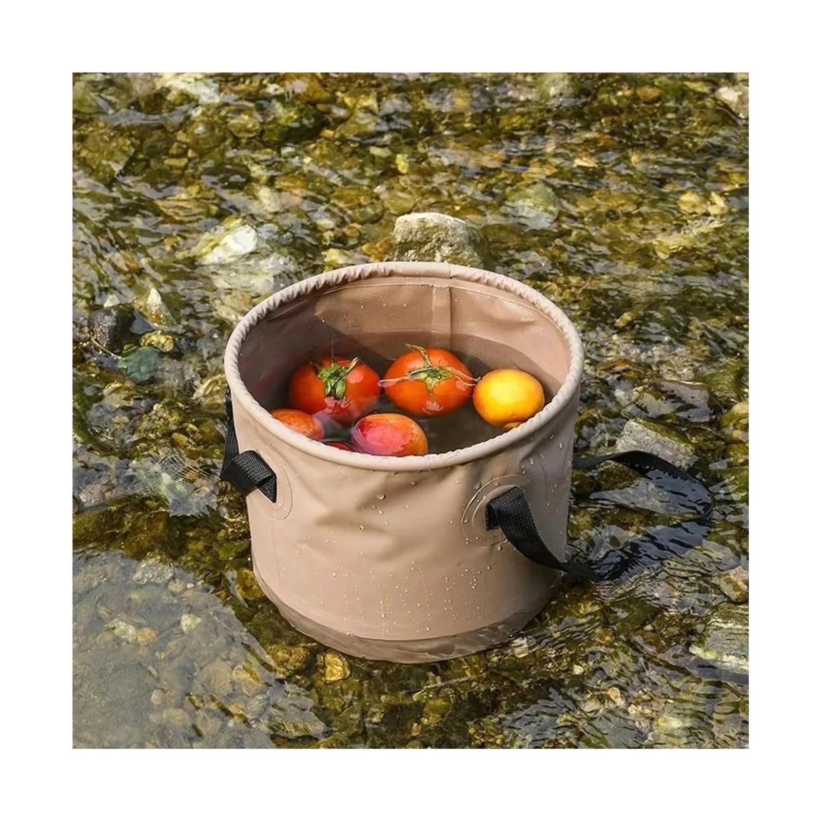 Seau de camping portable pliable étanche – Bassin de voyage multifonctionnel pour la randonnée, la pêche et le stockage en plein air, idéal pour les outils et le café – Durable et léger