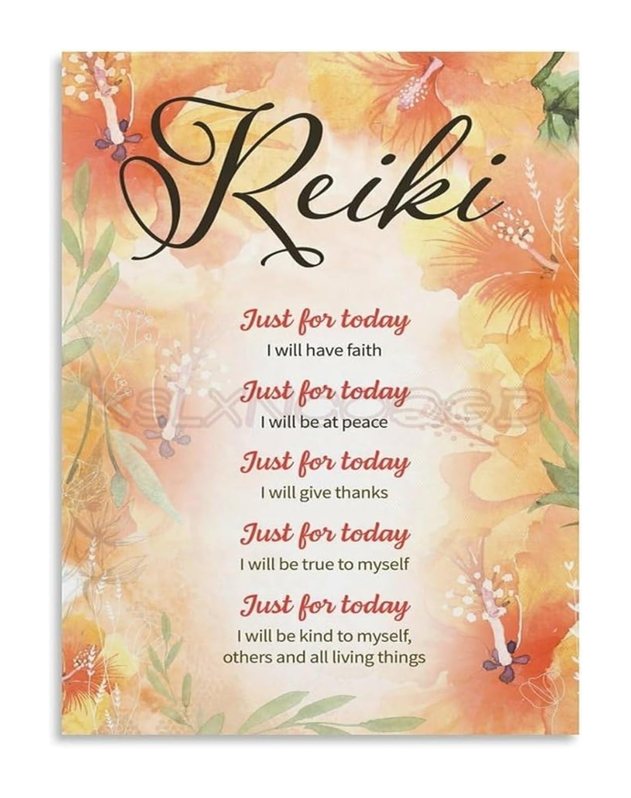 Counselor Gift Inspirational Principles Just For Today Canvas Wall-Art for Counseling Office Home Decor(Unframed,08x12inch(20x30cm))