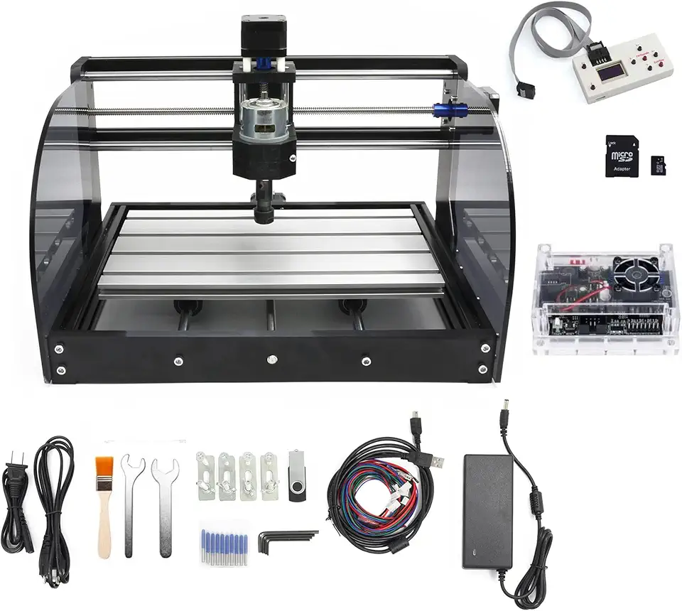 CNC 3018 Pro Max 3 eixos Desktop DIY Mini Madeira Router Kit PCB Gravador de Fresagem de PVC Máquina de entalhar GRBL Controle com controlador off-line Controle manual (3018 Pro Max com controlador offline)