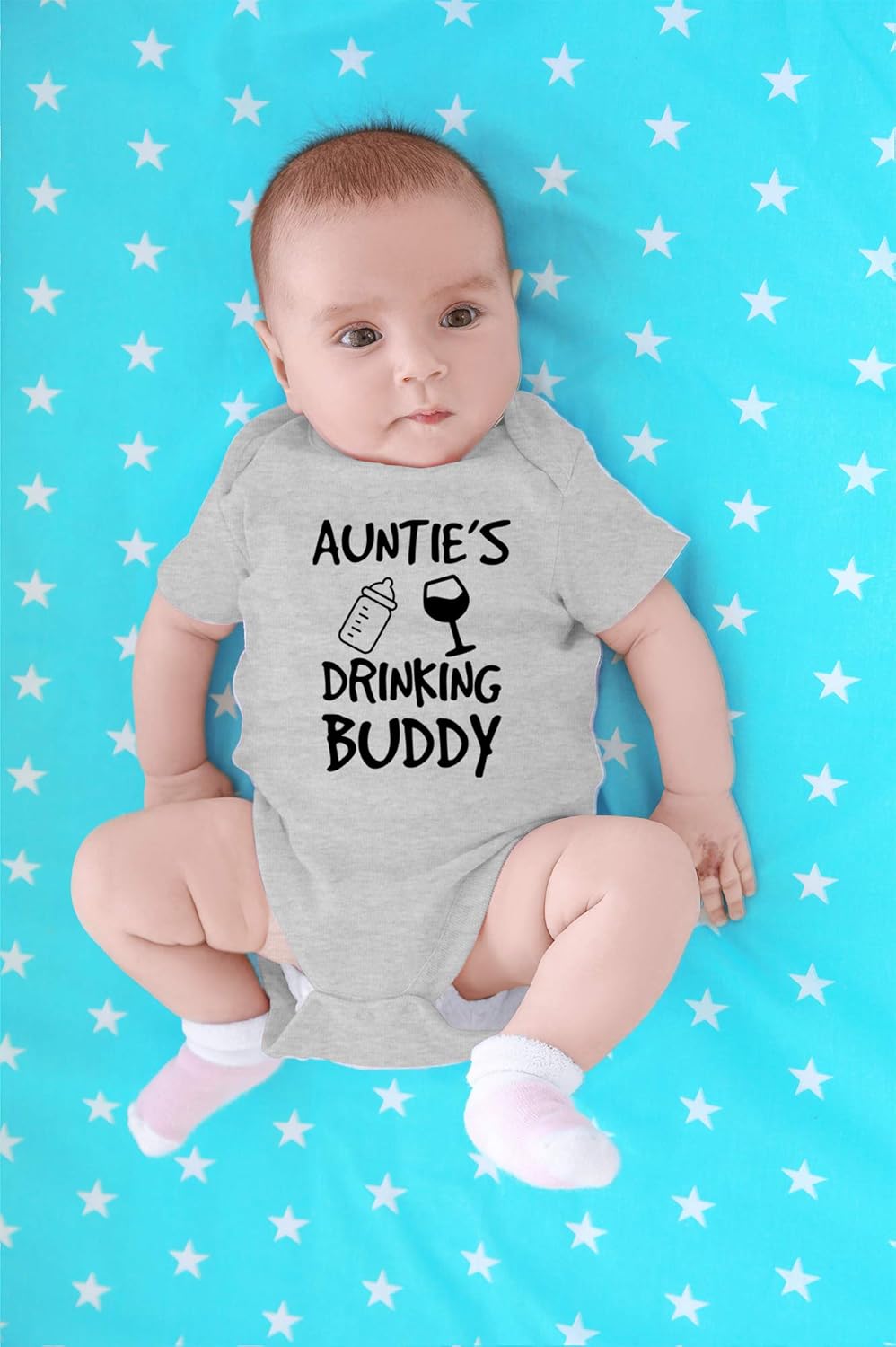 CBTwear Auntie's Drinking Buddy Baby Bodysuit Cute Girl Newborn Clothes Funny Infant Outfit Unisex - Image 4