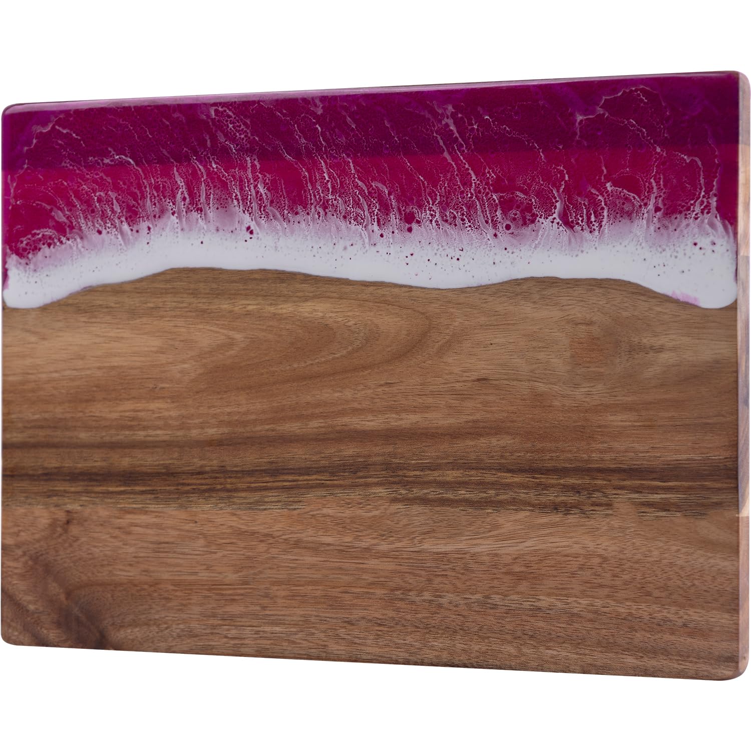 gzcmxh Resin Cutting Board, Handmade Cutting Board, Kitchen Charcuterie for Cheese, Meat, Vegetable, Steak(pink wave cutting board)