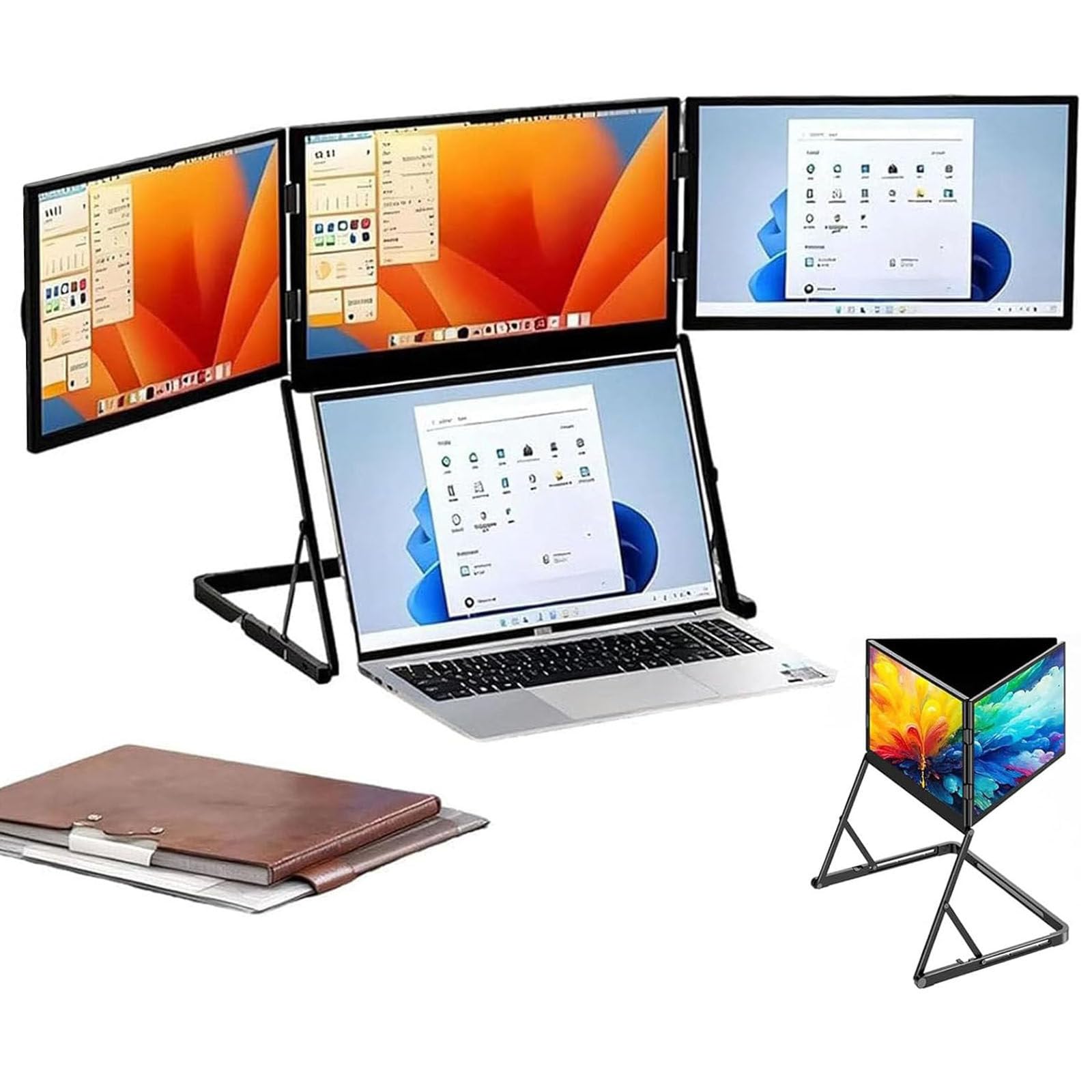15,6" Estensore per Schermo per Laptop, Estensore per Triplo Monitor