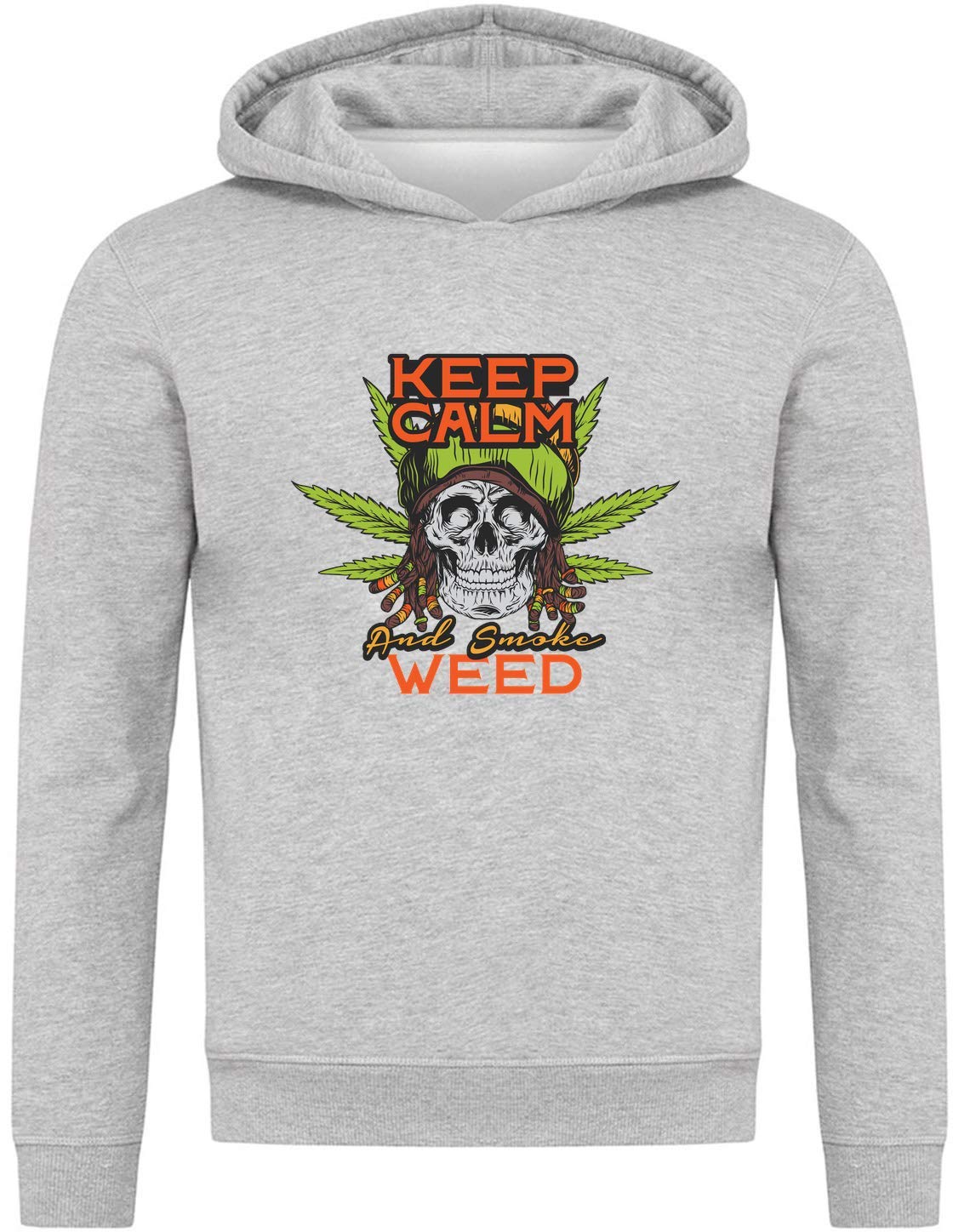 Generic Keep Calm And Smoke Weed Rasta Skeleton Felpa con Cappuccio Unisex