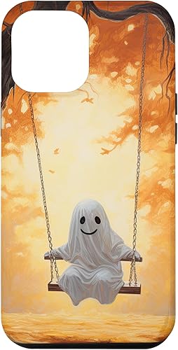 Funda para iPhone 13 Pro Max con diseño de fantasmas en un bosque oscilante, estilo vintage, espeluznante