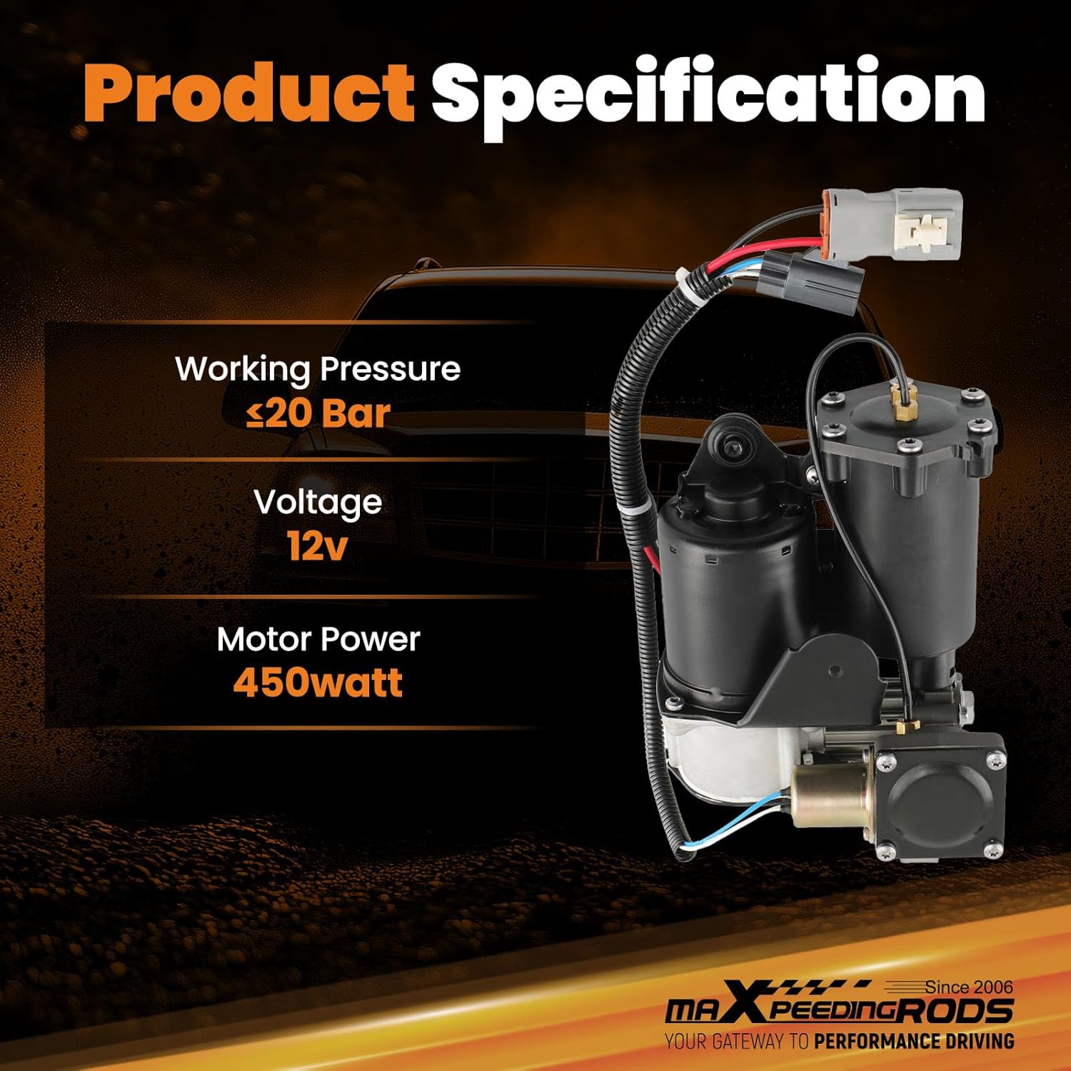 maXpeedingrods Air Suspension Compressor Pump for Land Rover Discovery LR3 3 2004-2009 LR4 4 2010-2014 Sport 2005-2009 LR023964 LR015303 LR011837 LR01280