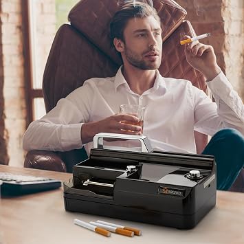 Electric Cigarette Rolling Machine, Automatic Cones Loader, Mini Portable Pre Rolled Cones Filling Maker, Automatic Roller, 312A Black