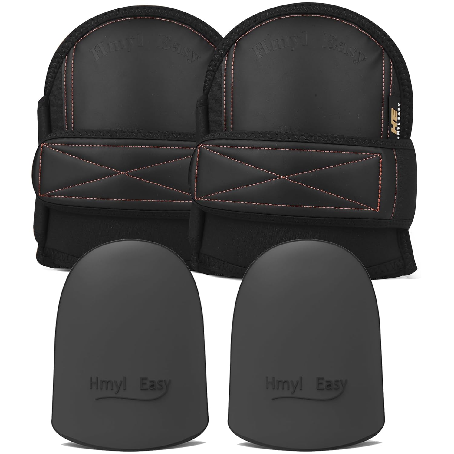 Super SoftLeather Knee Pads for Work With Extra Pair of Liners, Shorts Available, Replaceable Inner Cushion Knee Pads for Construction, Garden, Clean, Floor and Garage – Black for Man