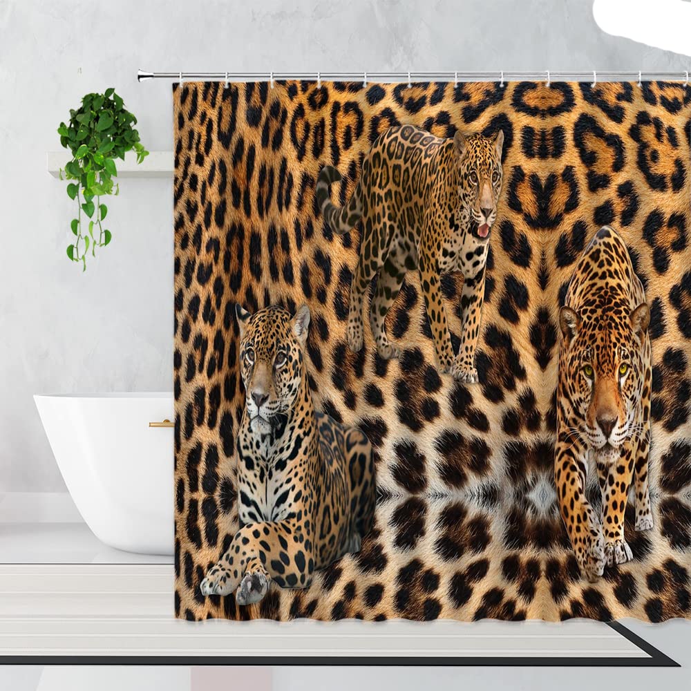 Tenda Da Doccia Con Stampa Leopardata, Sexy, Moderna